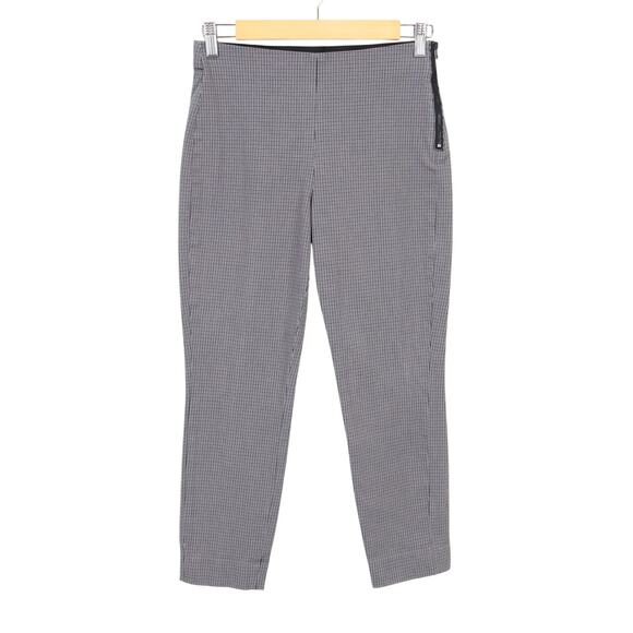 Everlane The Side-Zip Stretch Cotton Tapered Cropped Work Pant Grey Plaid Size 2 - Picture 1 of 7